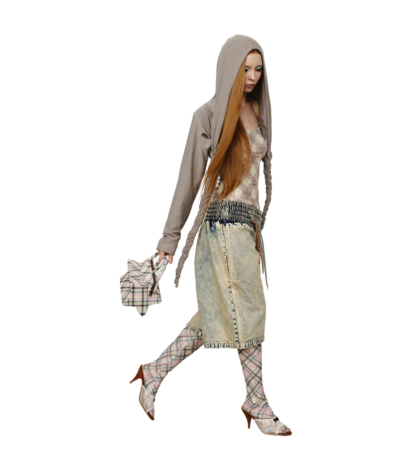 4-string Oversized Denim Shorts Washout Blue - Image 6