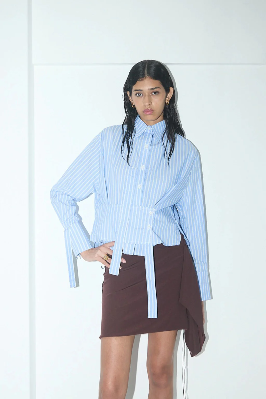 ADN Shirt Light Blue Striped - Image 4