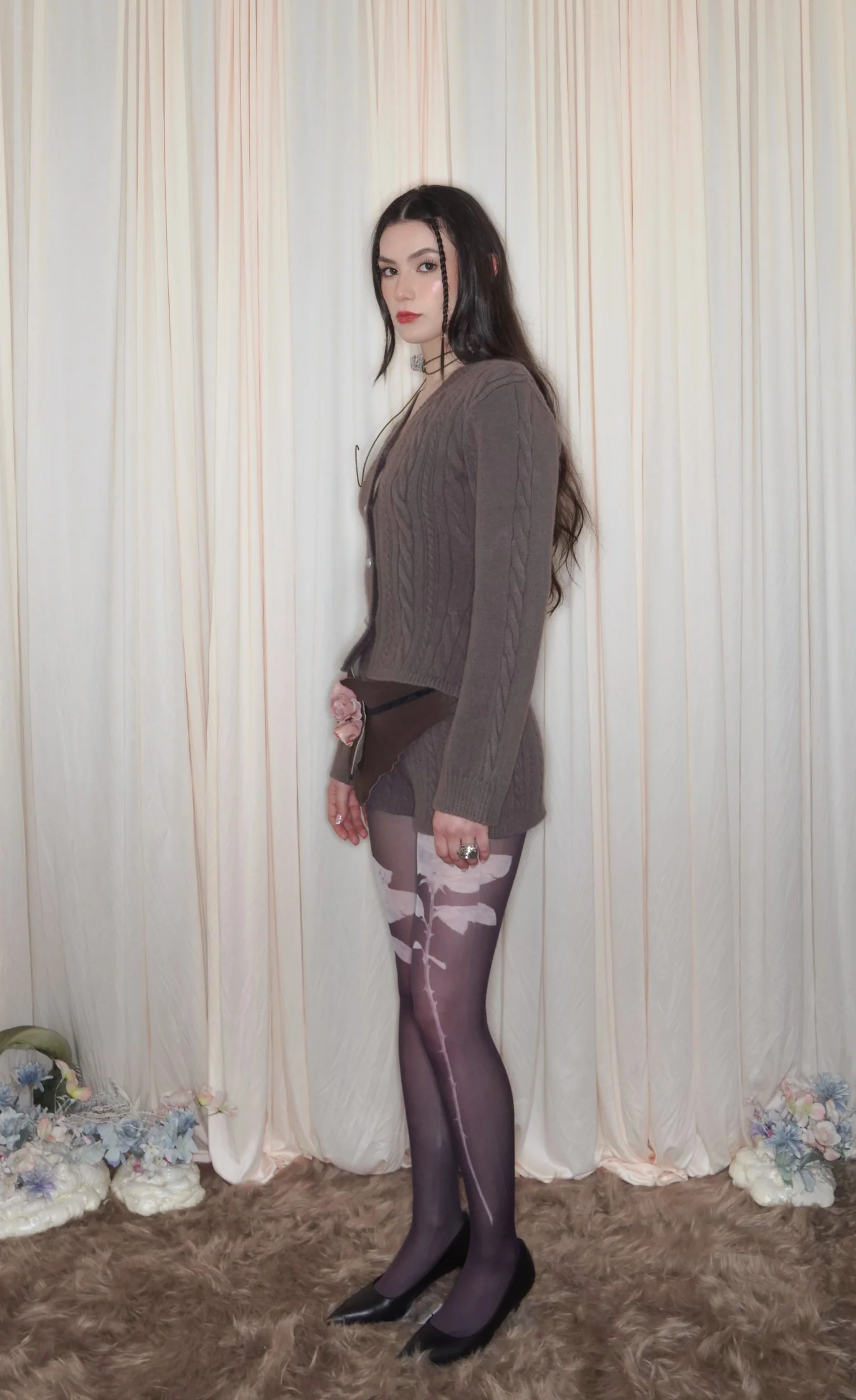 ARTEMIS UMBER BROWN KNIT CARDIGAN - Image 4