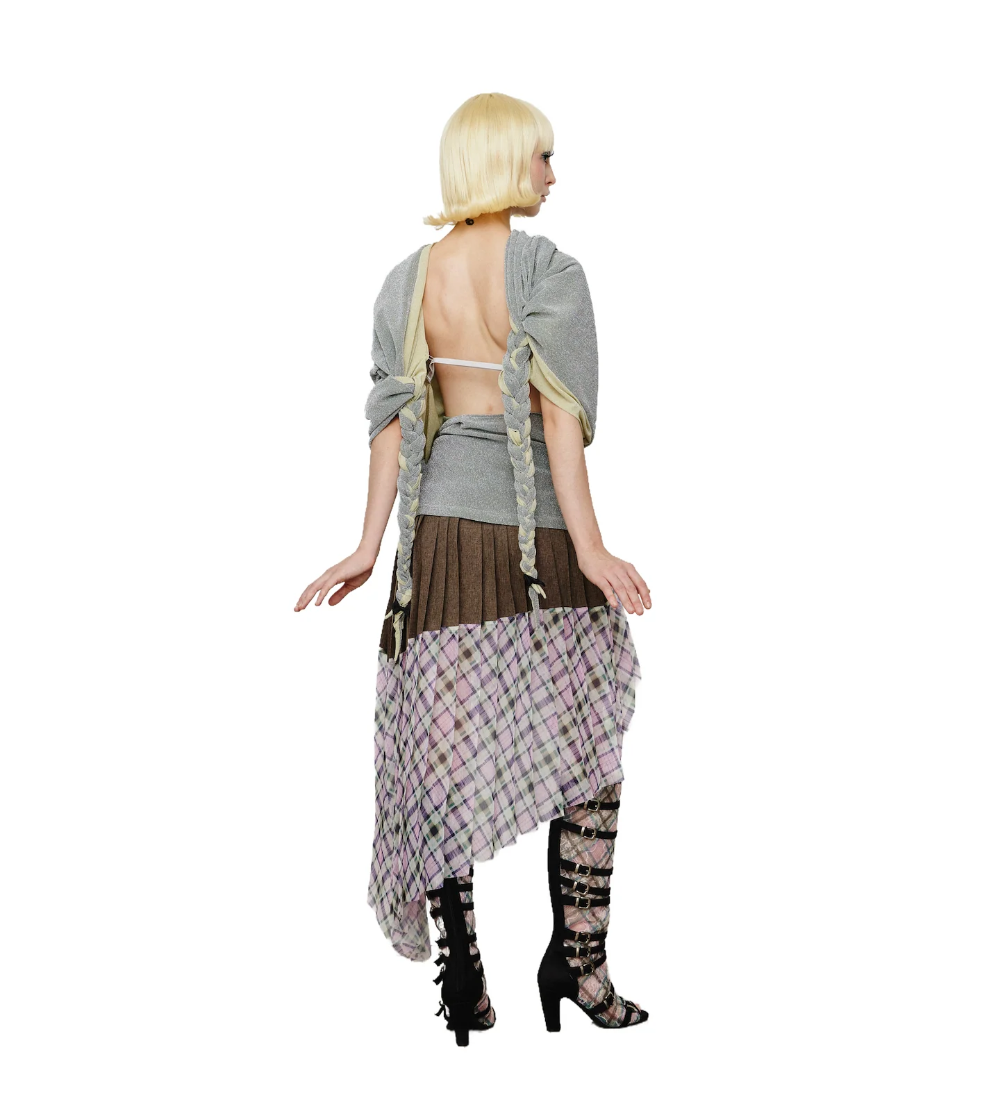Asymmetrical organza pleated skirt lucid - Image 2