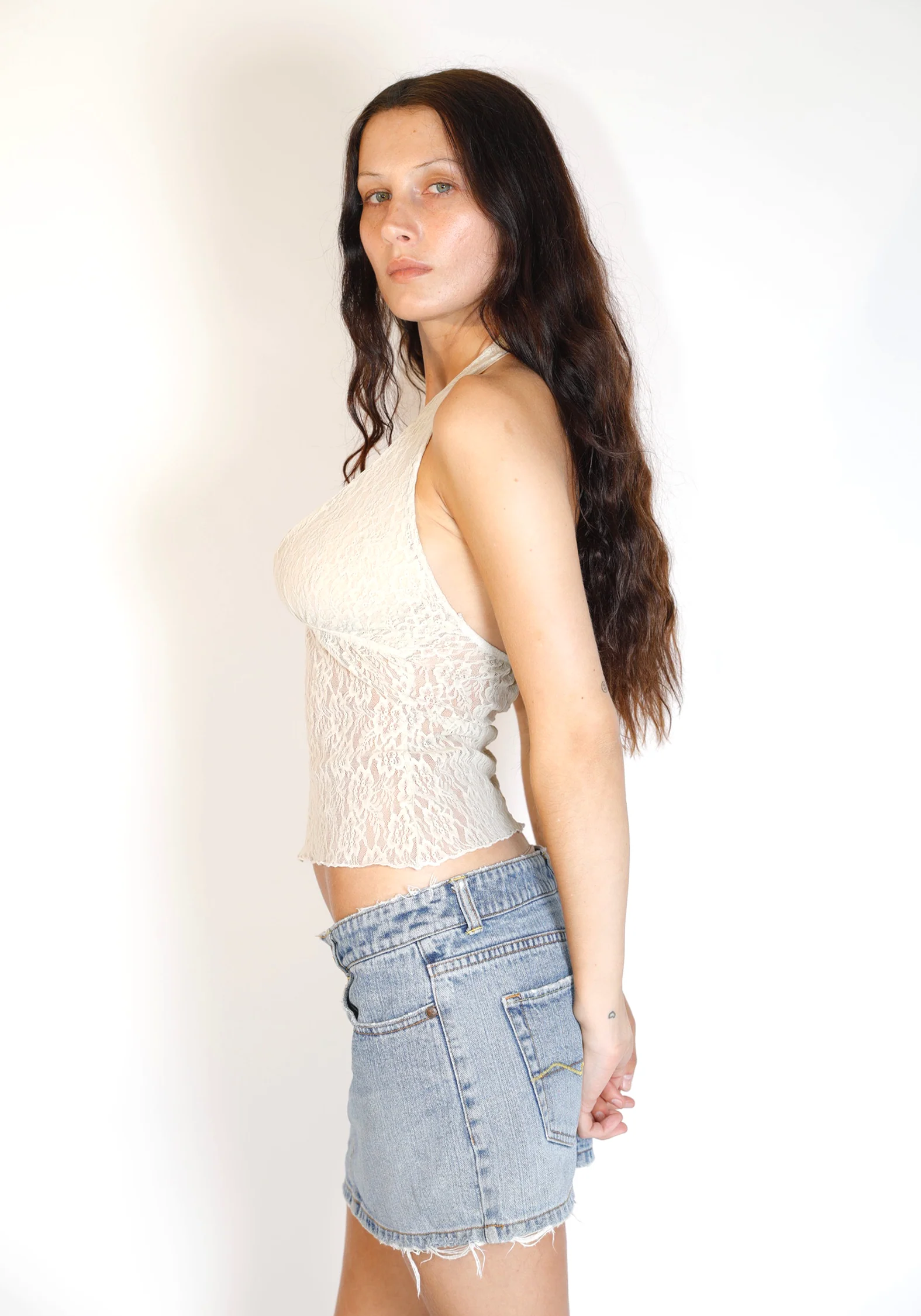 Aurora Halter Top in Sandstone Lace - Image 4
