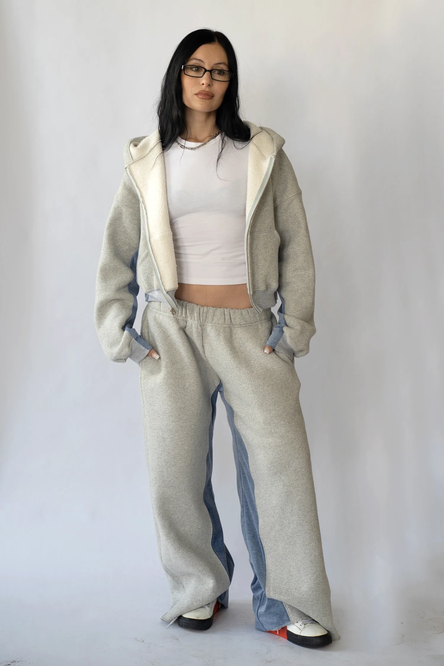 Orion Zip Up Hoodie in Fog - Image 3