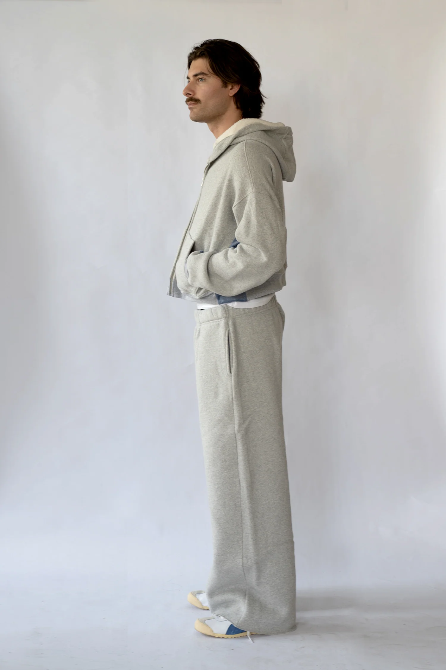 Orion Zip Up Hoodie in Fog - Image 7
