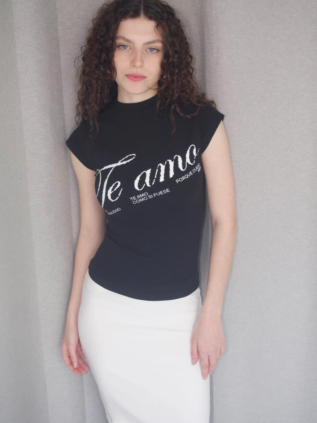 BABY TEE TE AMO - BLACK, WHITE - Image 2