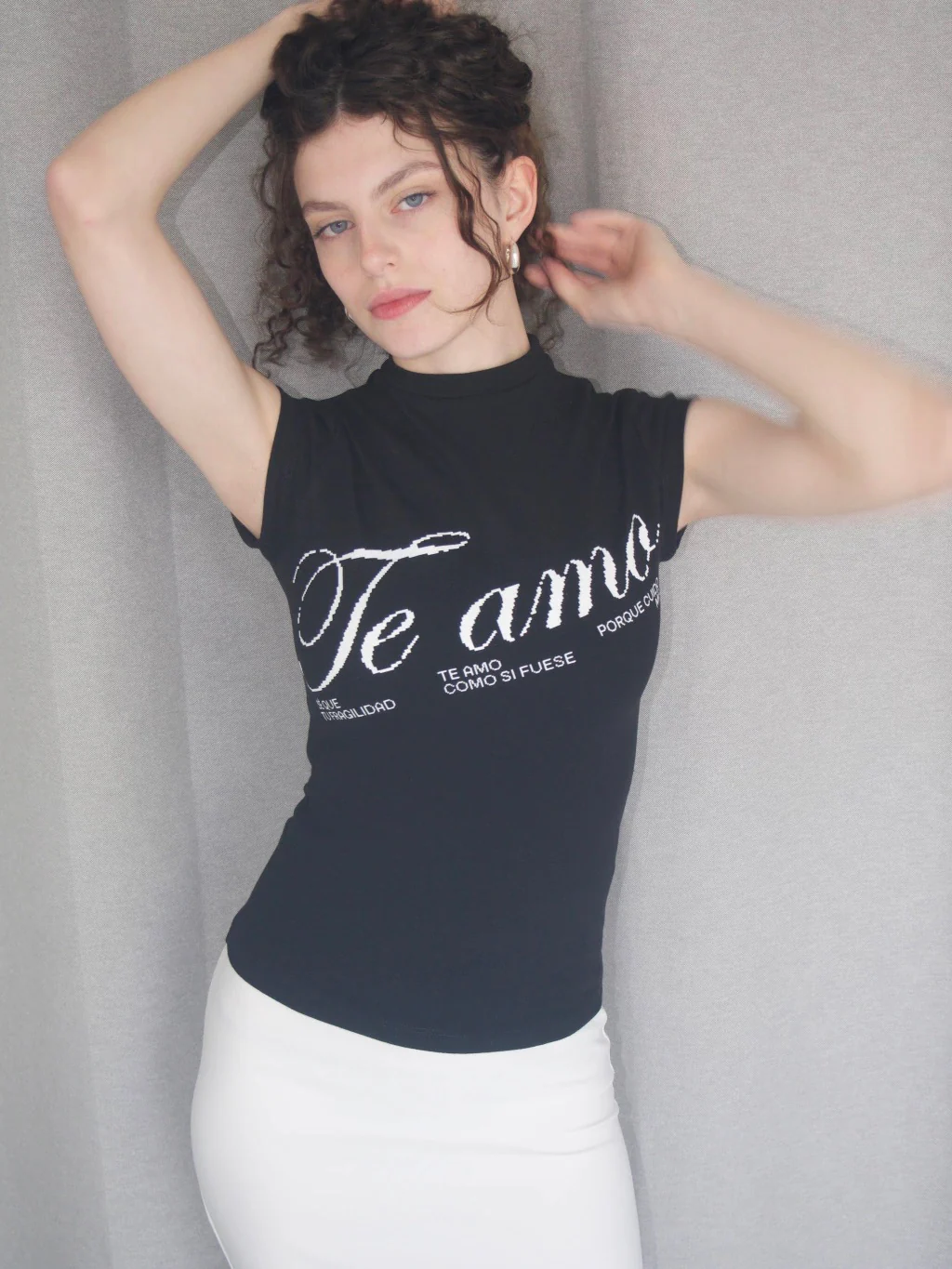BABY TEE TE AMO - BLACK, WHITE - Image 5