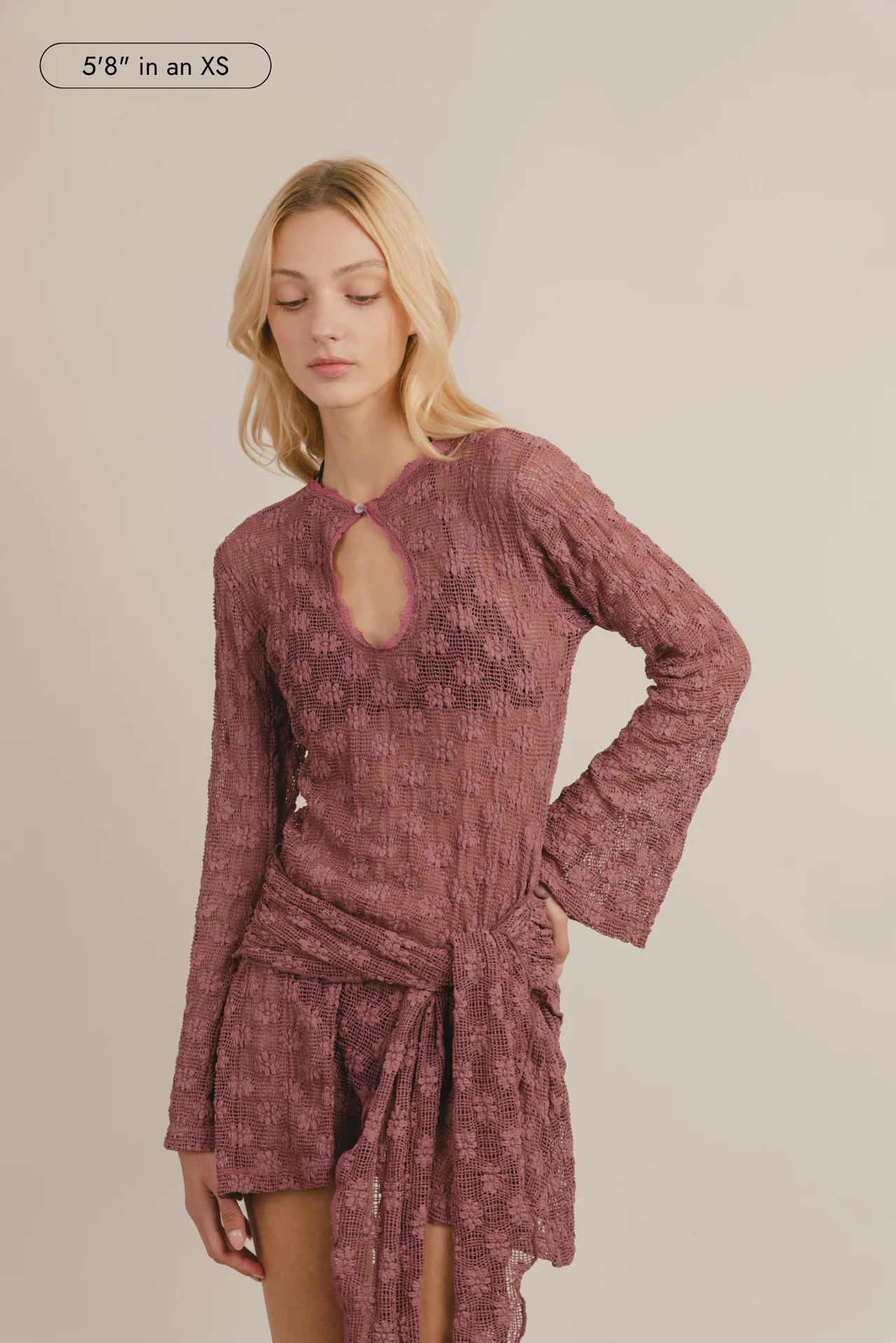 Brisa Keyhole Lace Mini Dress - Image 8