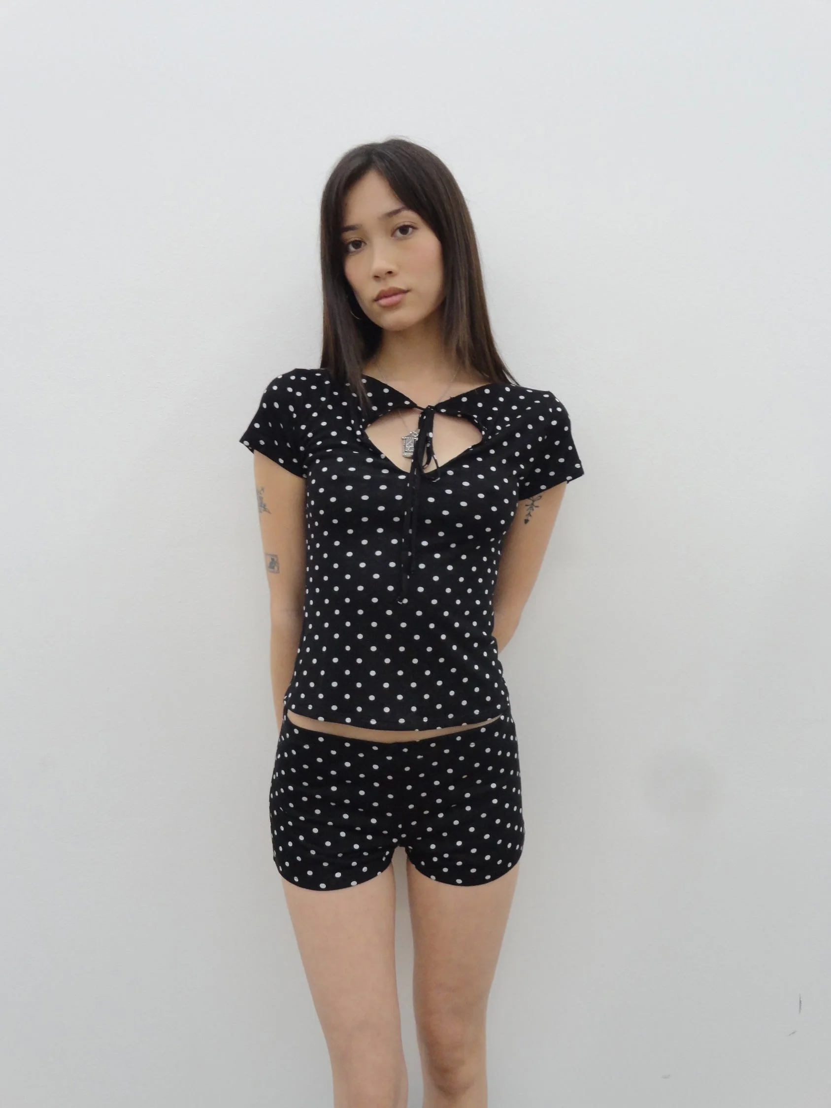 Cleo Hot Shorts in Black Polka Dot - Image 4