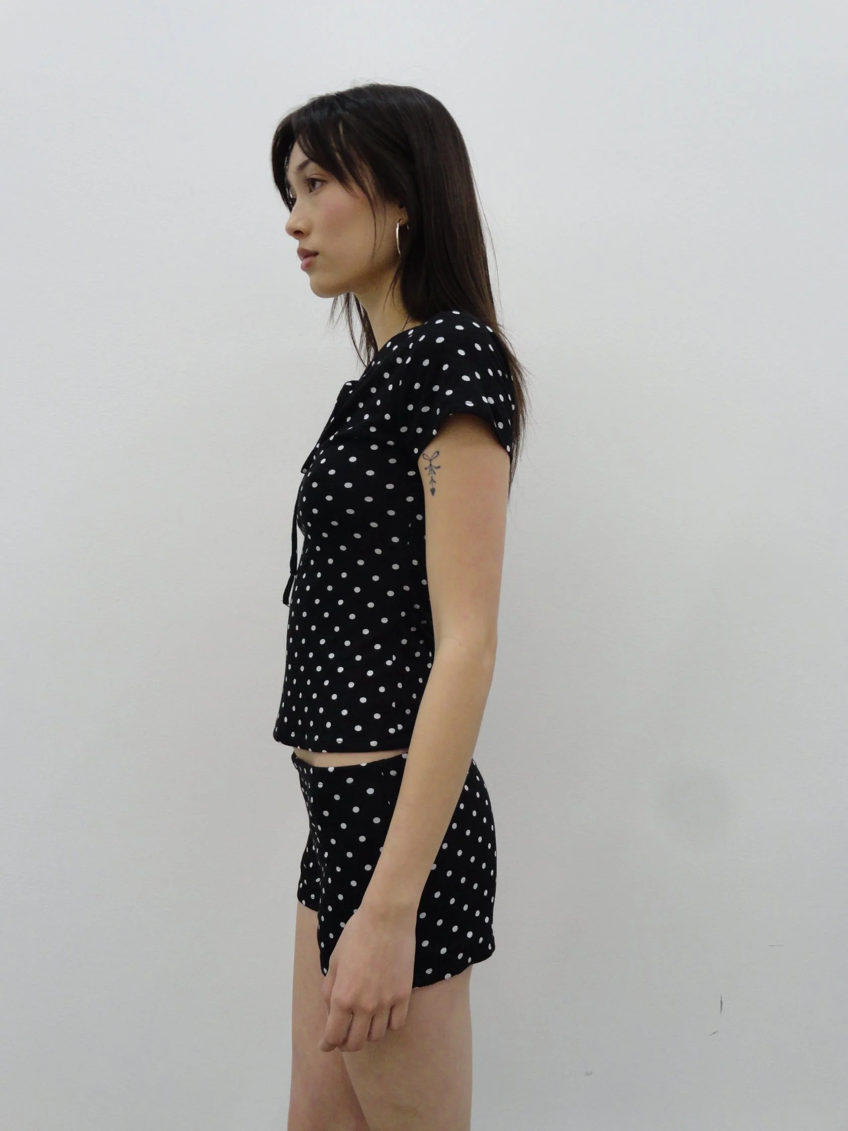 Cleo Keyhole Top in Black Polka Dot - Image 5