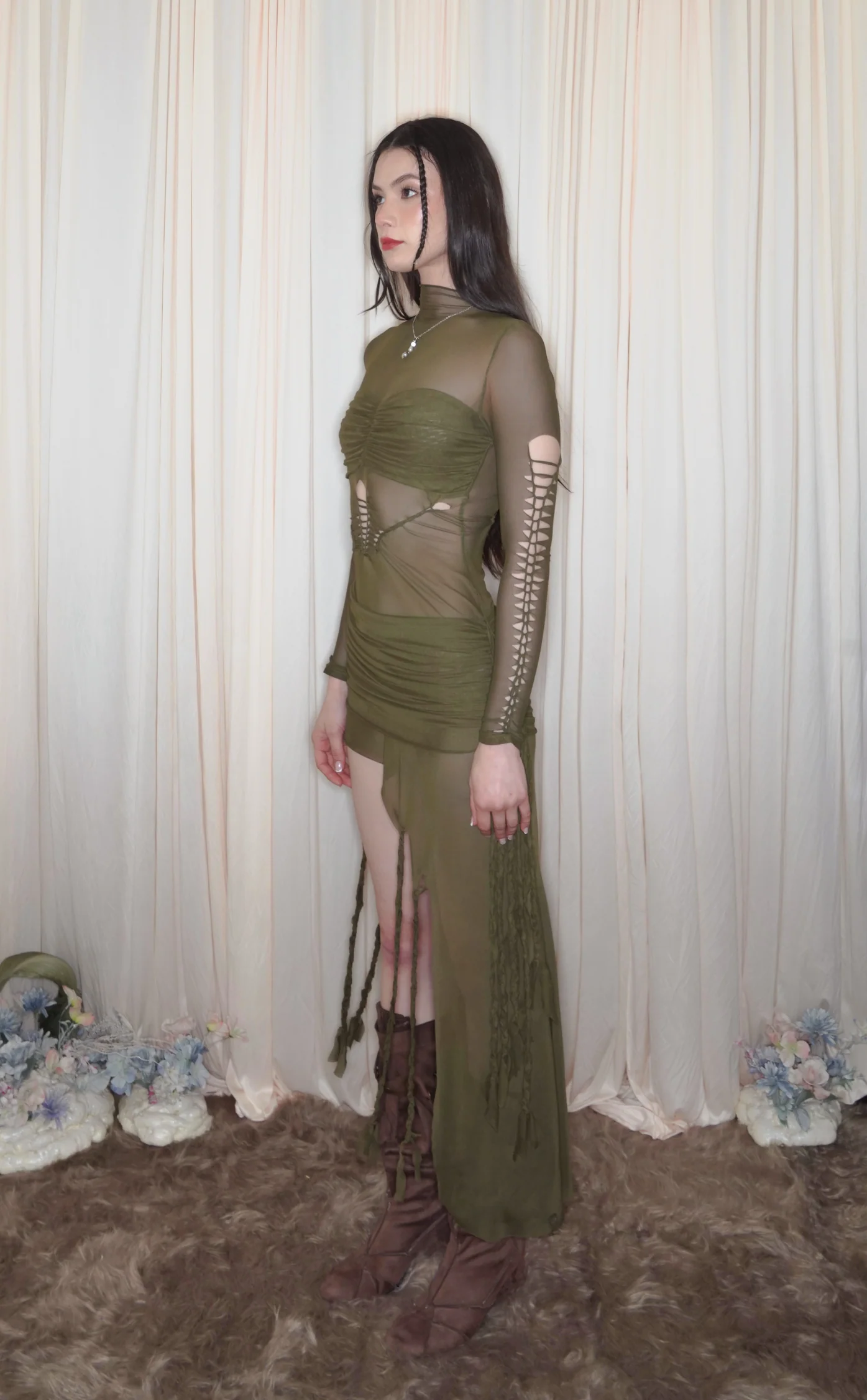 DELPHI MOSS NYX DRESS WITH HOOD - Image 2