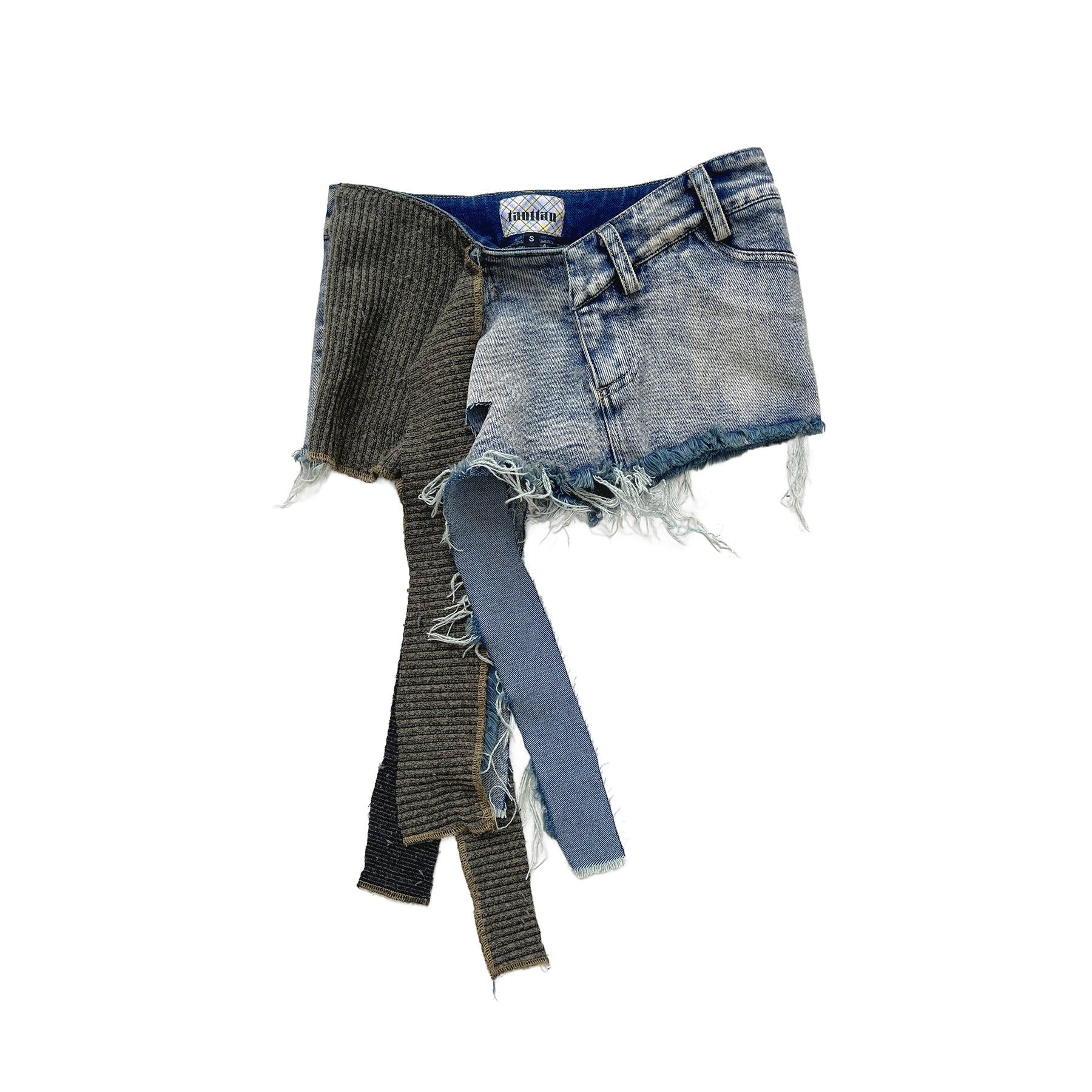 Denim Loose Braid Skort - Image 2