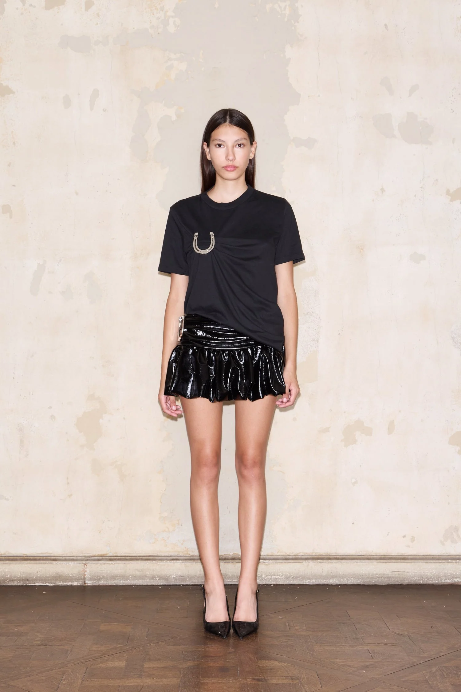 FLORIDA SKIRT SHINY BLACK