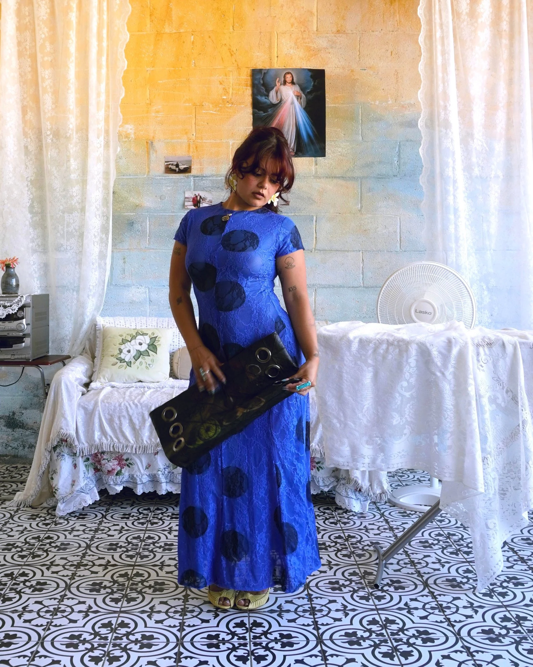 Lindura Dress- Blue Polka - Image 3