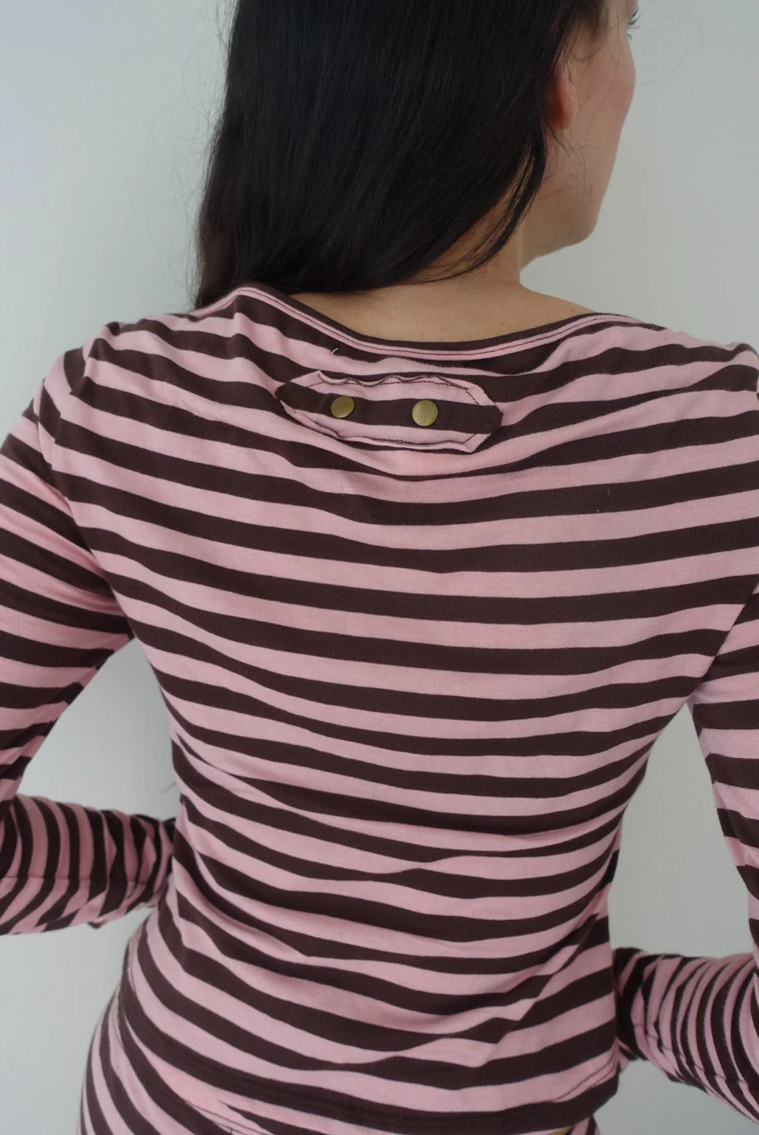Mars Cardigan in Pink and Brown Stripe - Image 4