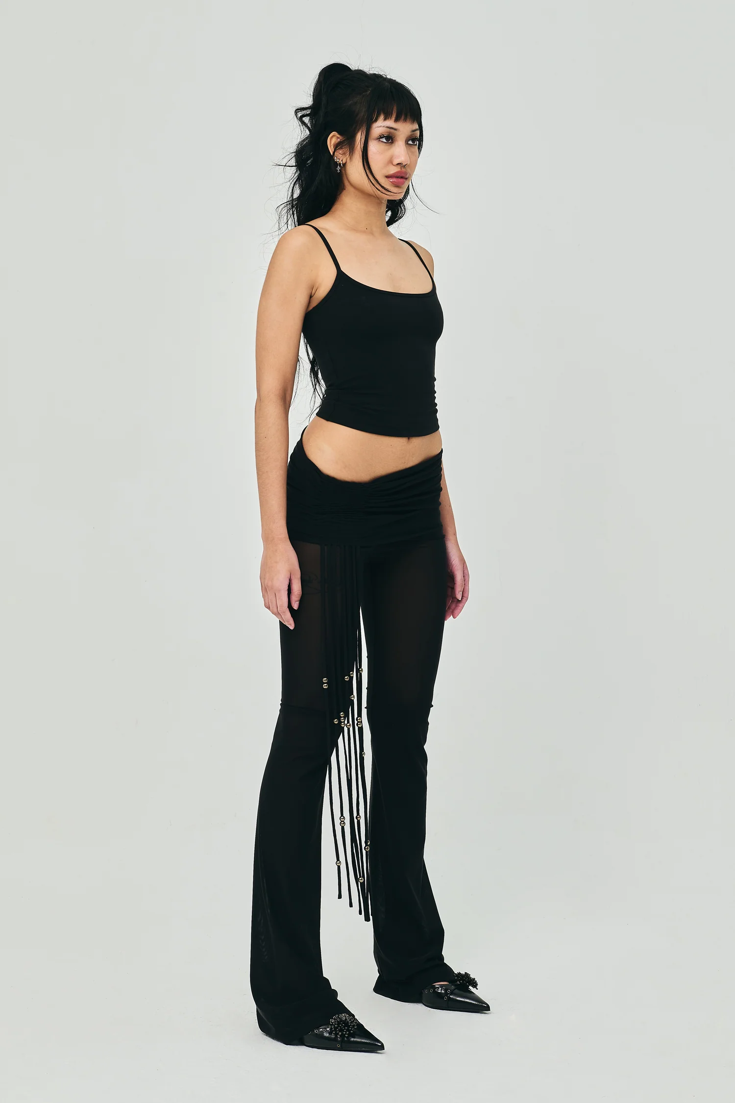 MESH WHIP PANTS BLACK - Image 2