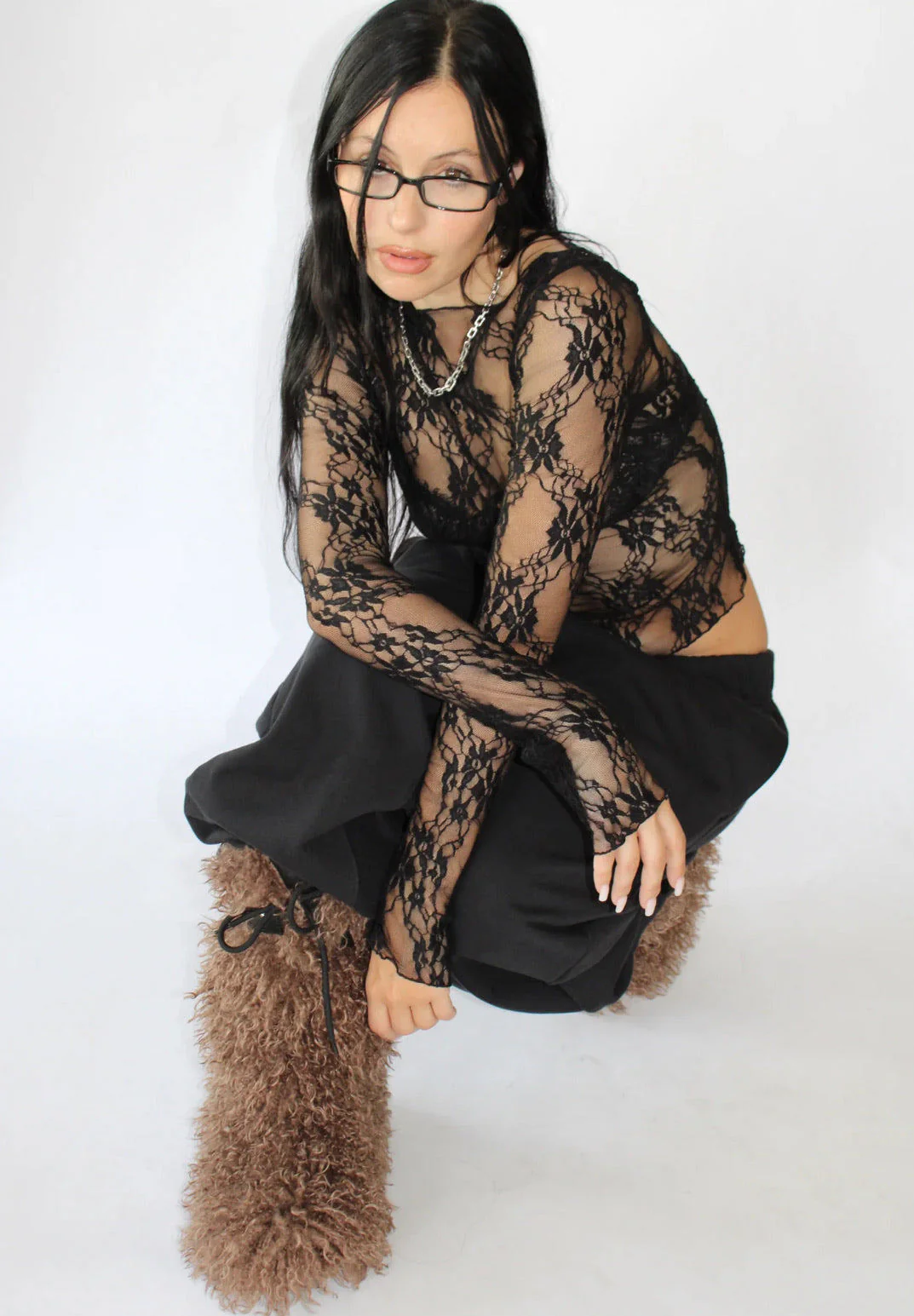 Demeter Long Sleeve Top in Midnight Lace - Image 2