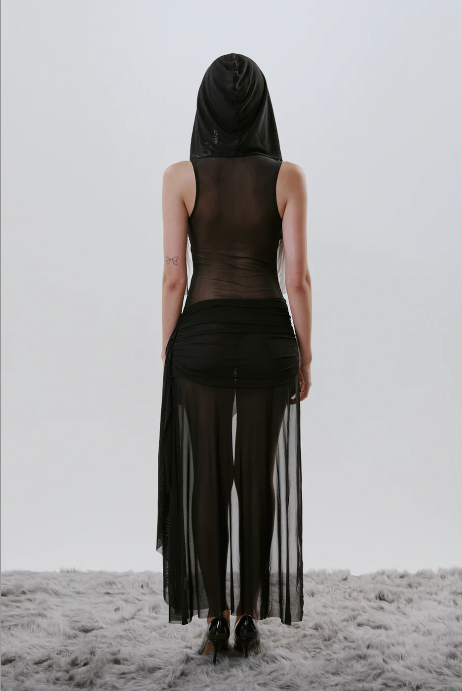 Obsidian Black New Nyx Dress with Hood - Image 3