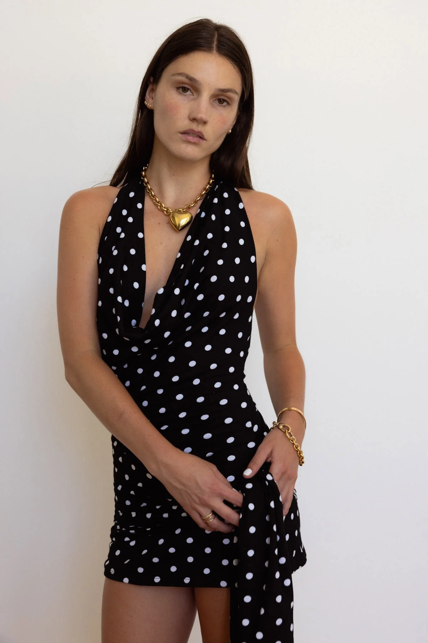 Psyche Dress in Black Polka Dot - Image 2