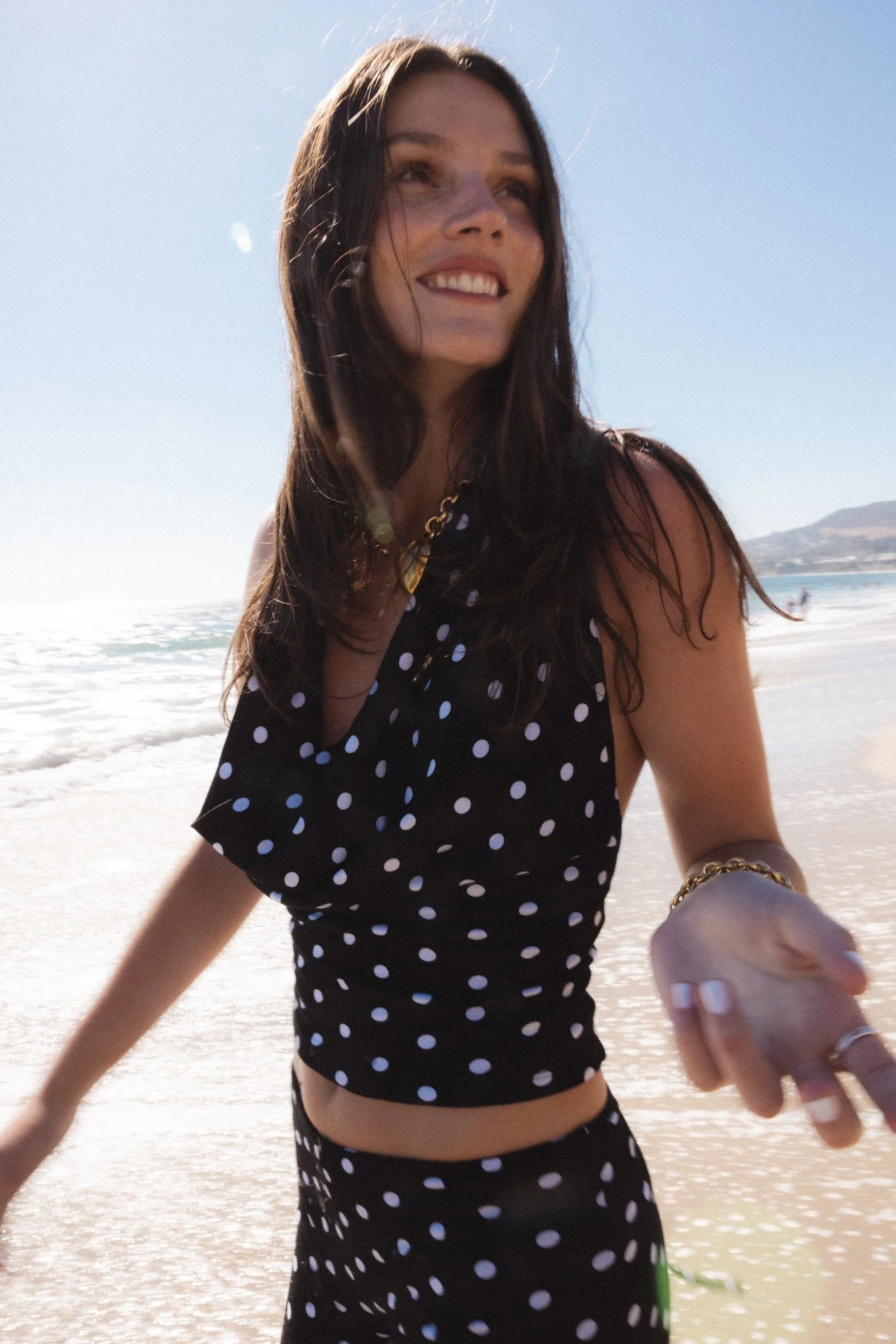 Psyche Top in Black Polka Dot - Image 2