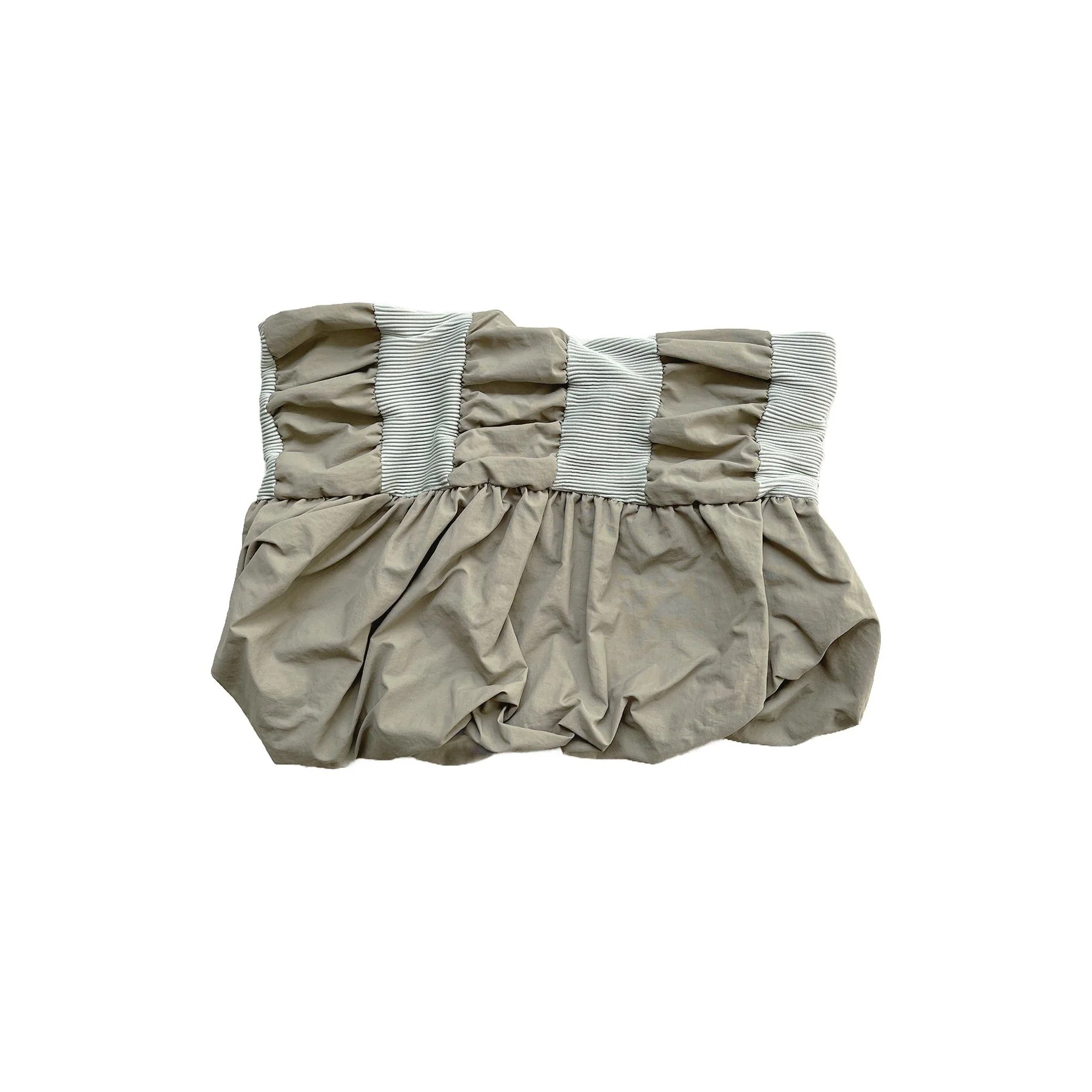 Ribbed Puff Mini Skirt Gray Jade - Image 3