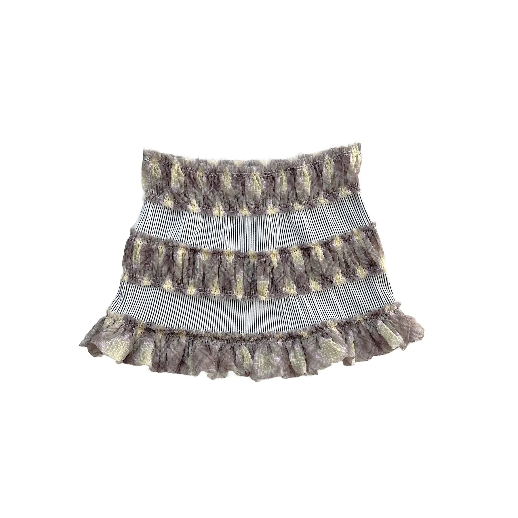 Stripe Rib Chiffon Skirt Porcelain - Image 3