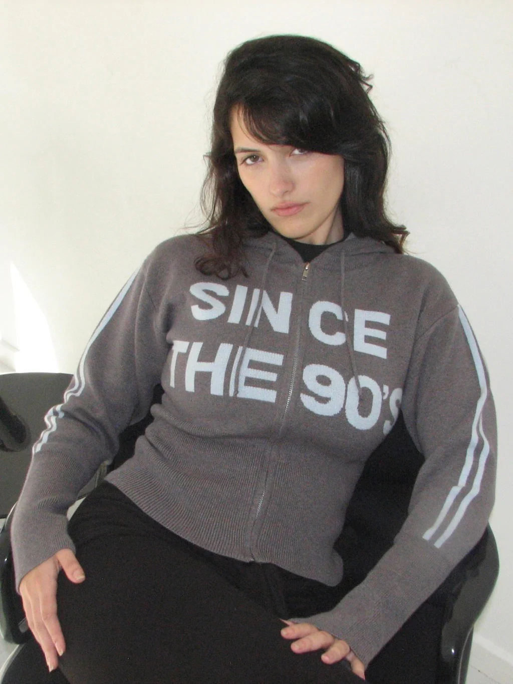 SWEATER SINCE THE 90'S - GREY WITH LETTERS IN LIGHT BLUE - Image 2
